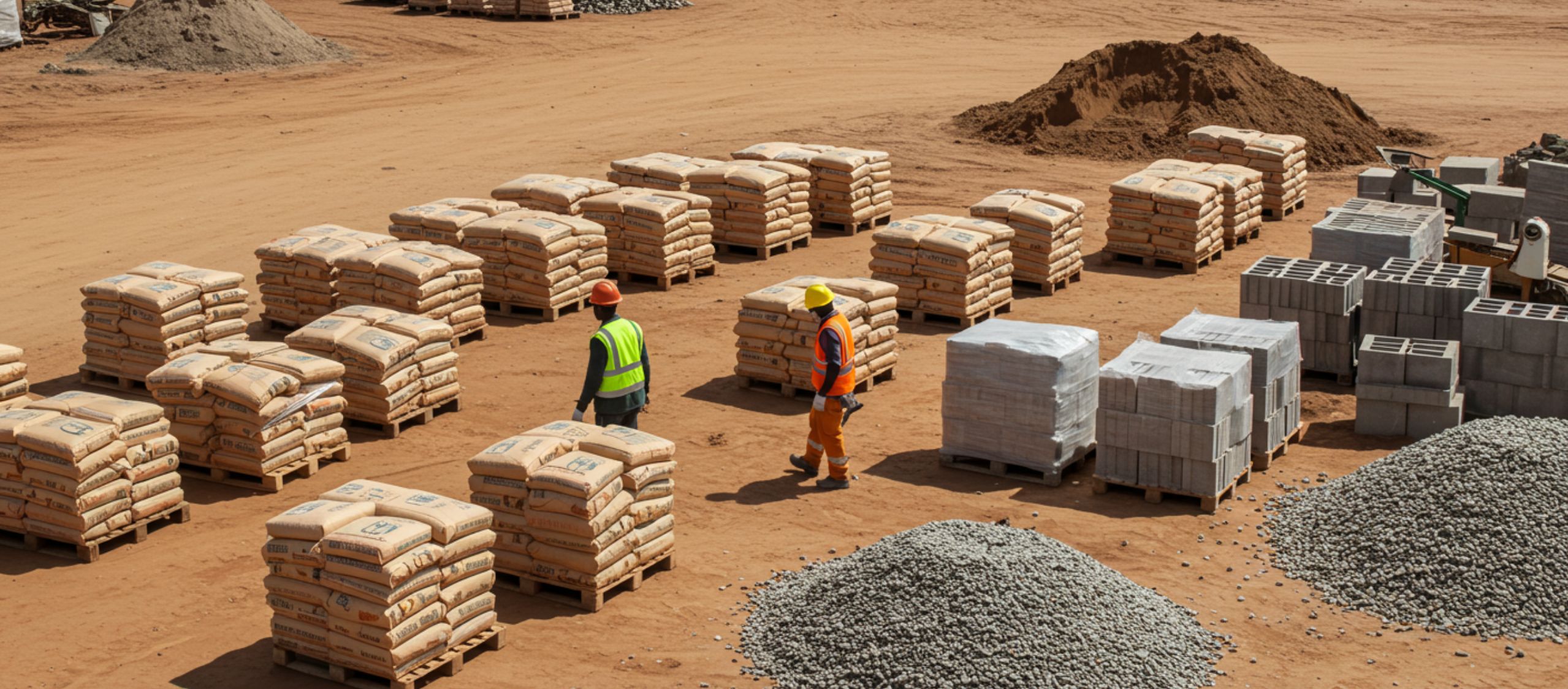 site delivery of sand, granite, and cement